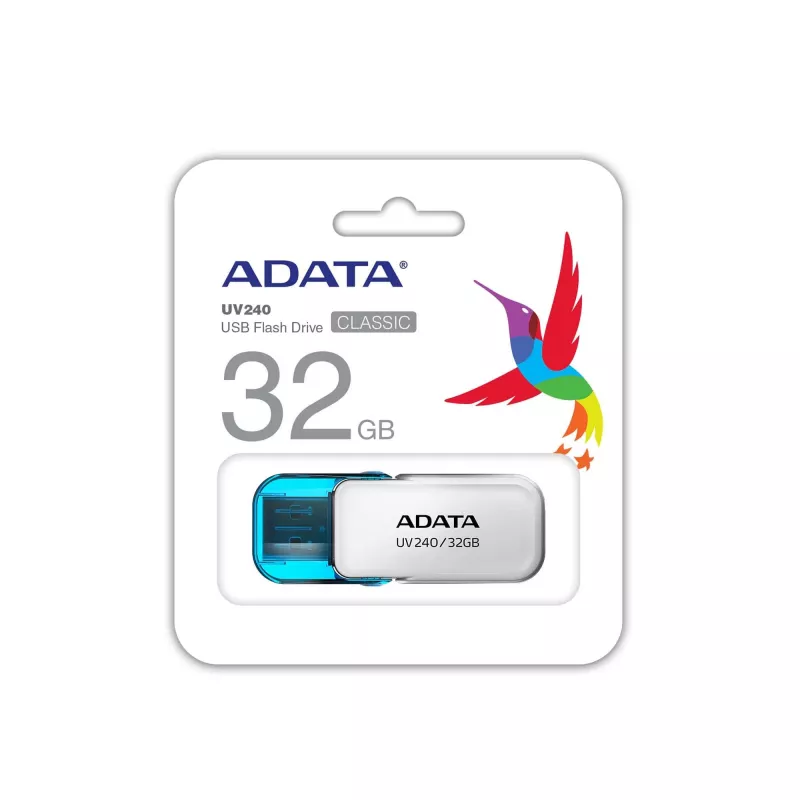 Memoria flash USB ADATA UV240 32 GB USB Type-A 2.0, blanca, formato con tapa