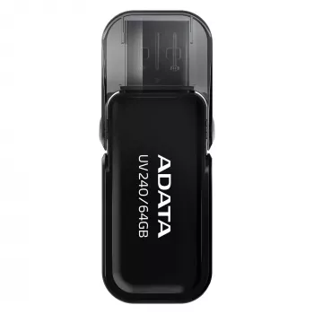 Memoria USB ADATA USB Type-A 2.0 64 GB UV240, negra, diseño con tapa