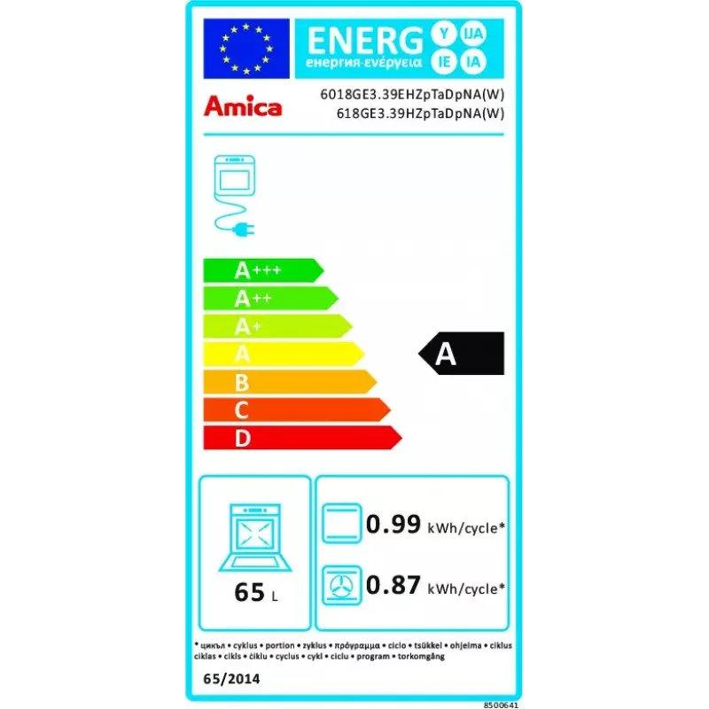 Cocina independiente Amica 618GE3.39HZpTaDpNA(W)