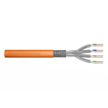 Cable de instalación DIGITUS - Cat 7 - S/FTP - AWG 23/1 - simplex - 500 m - naranja