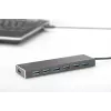 Hub USB 3.0 DIGITUS, 7 puertos incl. fuente de alimentación 5V/3,5A, carcasa de aluminio