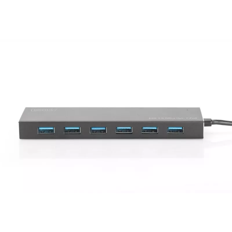 Hub USB 3.0 DIGITUS, 7 puertos incl. fuente de alimentación 5V/3,5A, carcasa de aluminio