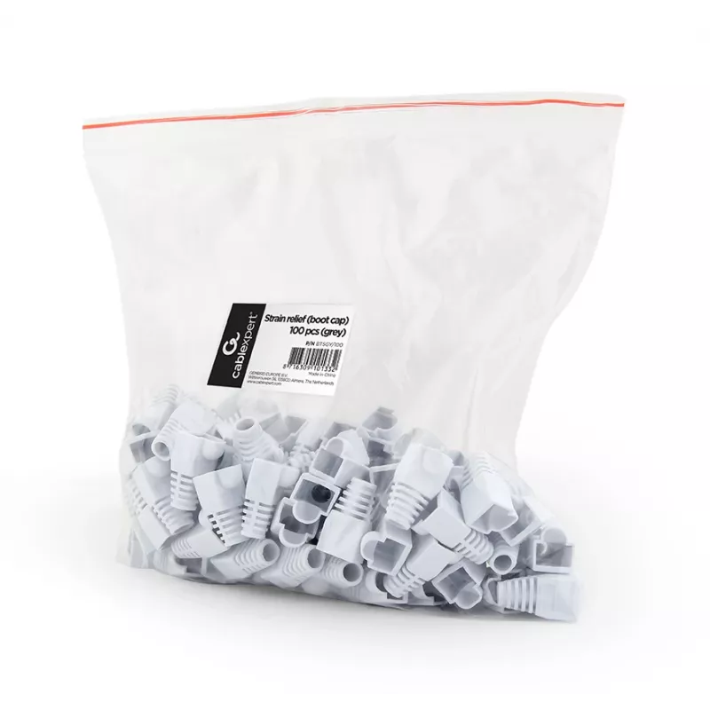 Alivio de tensión GEMBIRD (protector antipinzamiento), gris, 100 uds. por bolsa de plástico