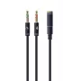 Adaptador de audio Gembird CCA-418M 3,5 mm conector hembra a 2×3,5 mm conector macho, 0,2 m, negro