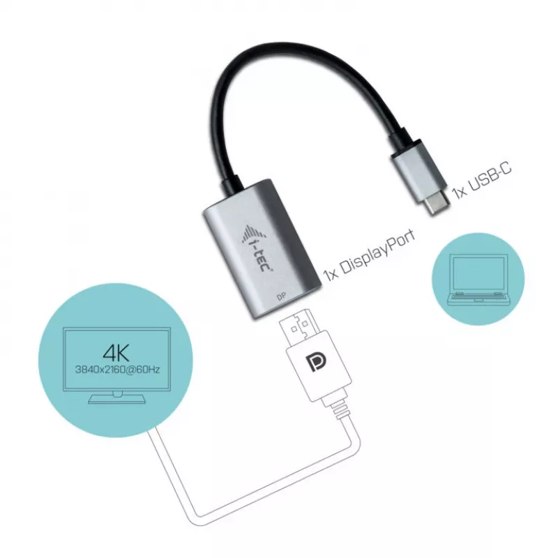 Adaptador i-tec Metal USB-C Display Port 4K/60Hz
