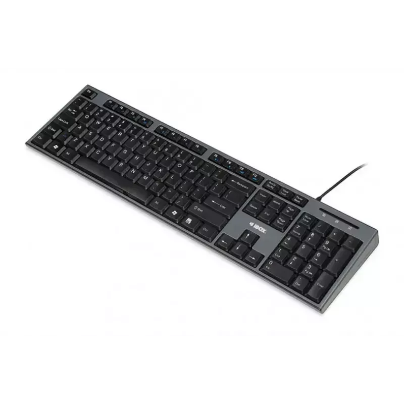 Conjunto de teclado y ratón con cable IBOX IKMS606 — teclado QWERTY tamaño completo inglés UK, USB, negro, ratón 800 DPI