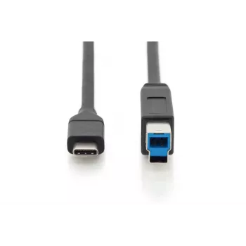 Cable de conexión DIGITUS ASSMANN USB Type-C, tipo C a B M/M, 2m 3A, 5GB versión negra
