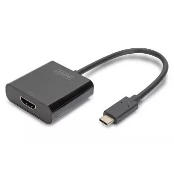 DIGITUS adaptador de USB-C a HDMI, 4K, 0,15 m, negro