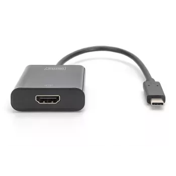 DIGITUS adaptador de USB-C a HDMI, 4K, 0,15 m, negro