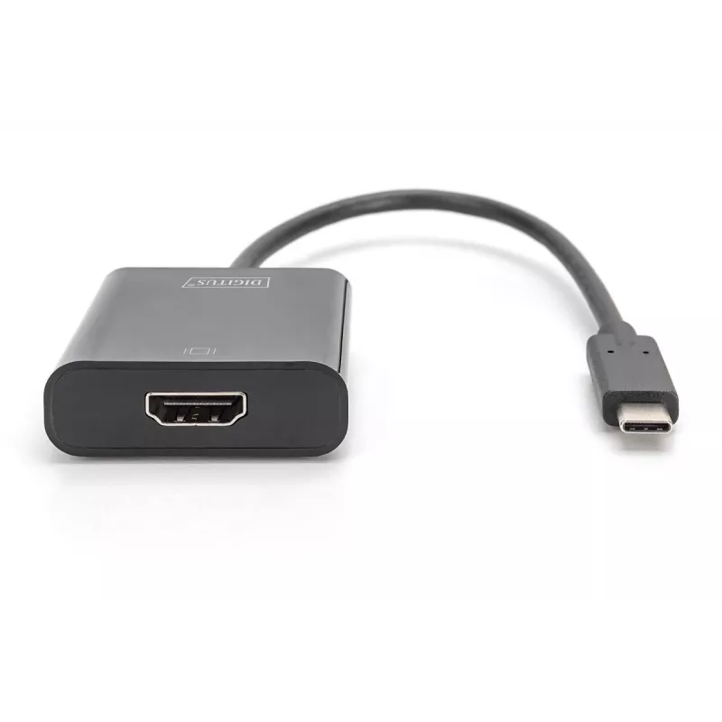 DIGITUS adaptador de USB-C a HDMI, 4K, 0,15 m, negro