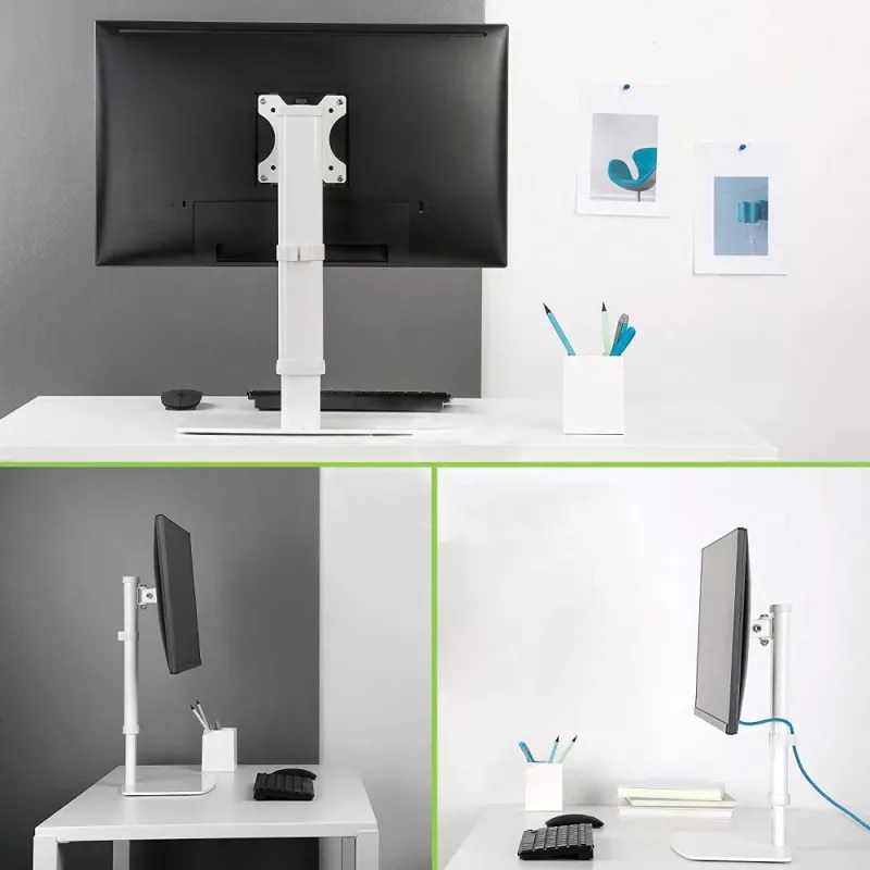 Soporte / pie para monitor Techly ICA-LCD 260 68,6 cm (27 pulgadas) escritorio blanco
