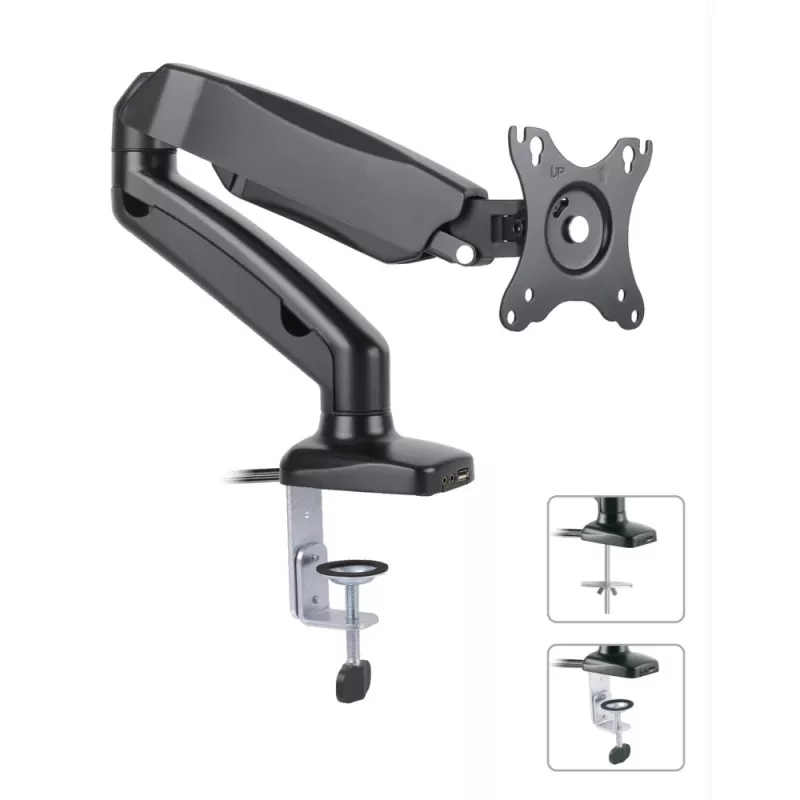 Soporte / pie para monitor Techly ICA-LCD 514 68,6 cm (27 pulgadas) mesa negro