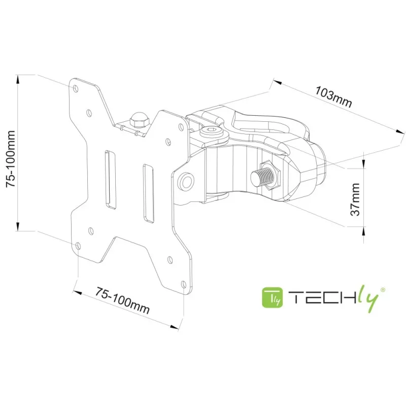 Techly ICALCD100BK soporte de mesa negro