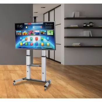 Techly ICA-TR24 soporte de TV móvil, 60-100 pulgadas, 100 kg, con estantes