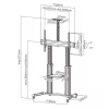 Techly ICA-TR24 soporte de TV móvil, 60-100 pulgadas, 100 kg, con estantes