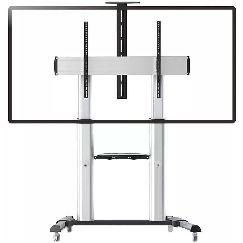 Techly ICA-TR24 soporte de TV móvil, 60-100 pulgadas, 100 kg, con estantes