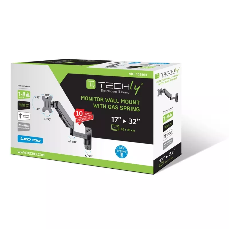 Soporte / pie para TV Techly ICA-LCD G112 81,3 cm (32 pulgadas) negro