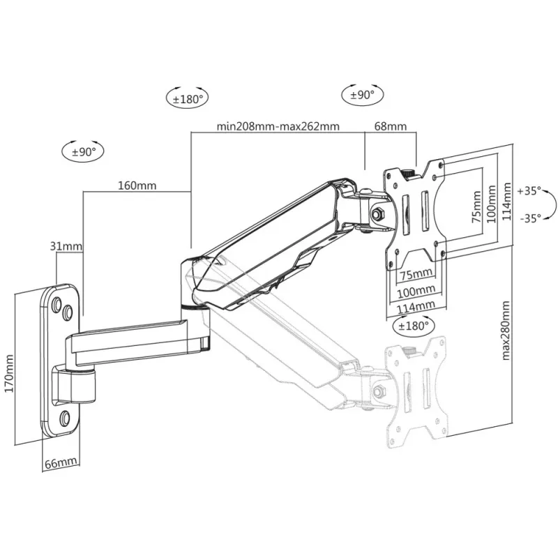 Soporte / pie para TV Techly ICA-LCD G112 81,3 cm (32 pulgadas) negro