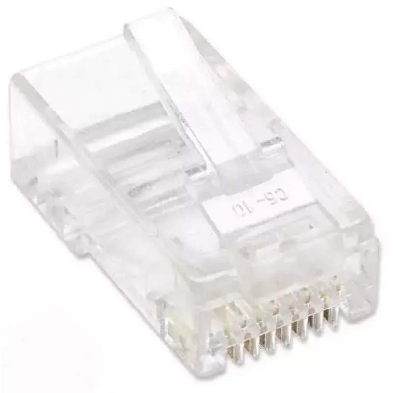 Intellinet conector modular RJ45, Cat5e, UTP, 3 dientes, para cable macizo, contactos bañados en oro de 15 µ, pack de 100