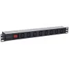 Intellinet unidad de distribución de energía (PDU) para rack de 19 pulgadas 1U 8 tomas C13 con cable de alimentación desmontable y entrada C20 trasera