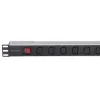 Intellinet unidad de distribución de energía (PDU) para rack de 19 pulgadas 1U 8 tomas C13 con cable de alimentación desmontable y entrada C20 trasera