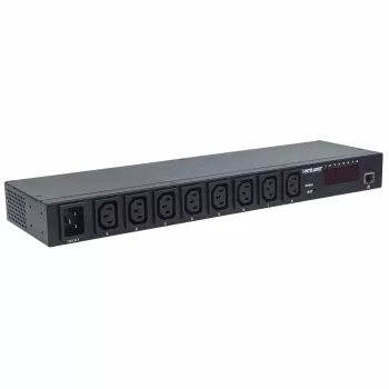 Intellinet PDU inteligente de 8 puertos de 19 pulgadas, unidad de distribución de energía inteligente C13 montable en rack de 19 pulgadas; monitoriza potencia, temperatura y humedad