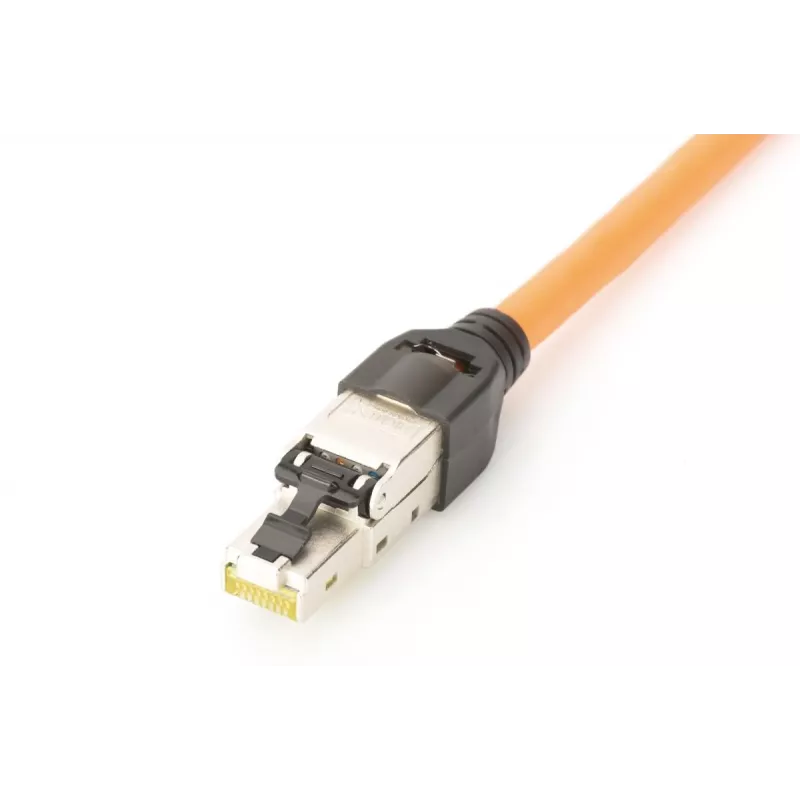 DIGITUS conector CAT6a montable en campo - STP, tapa antipolvo, protección antiacodamiento