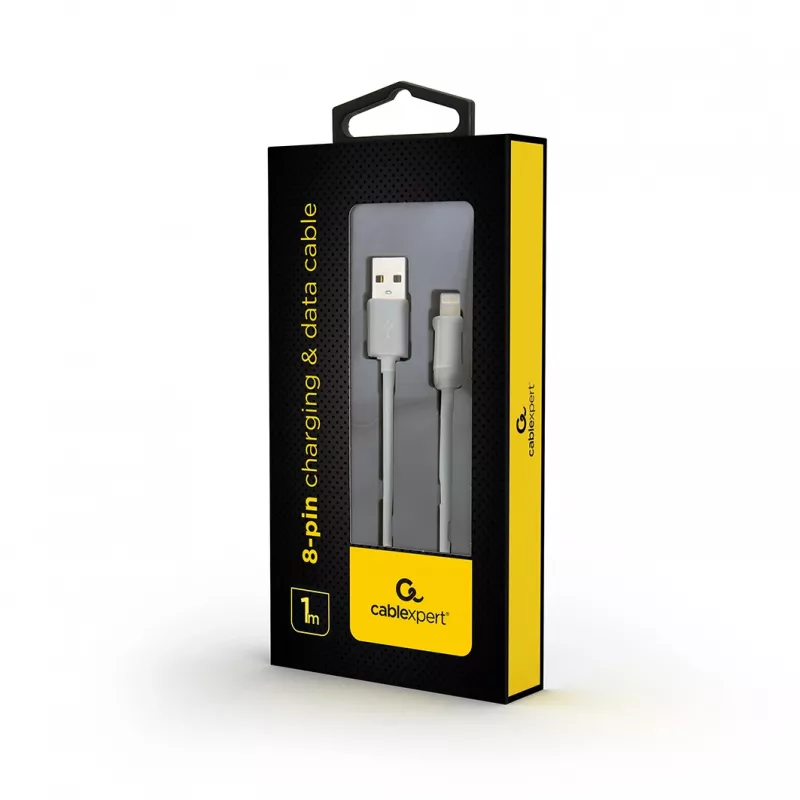 GEMBIRD cable de carga y datos USB a 8 pines, 1 m – blanco
