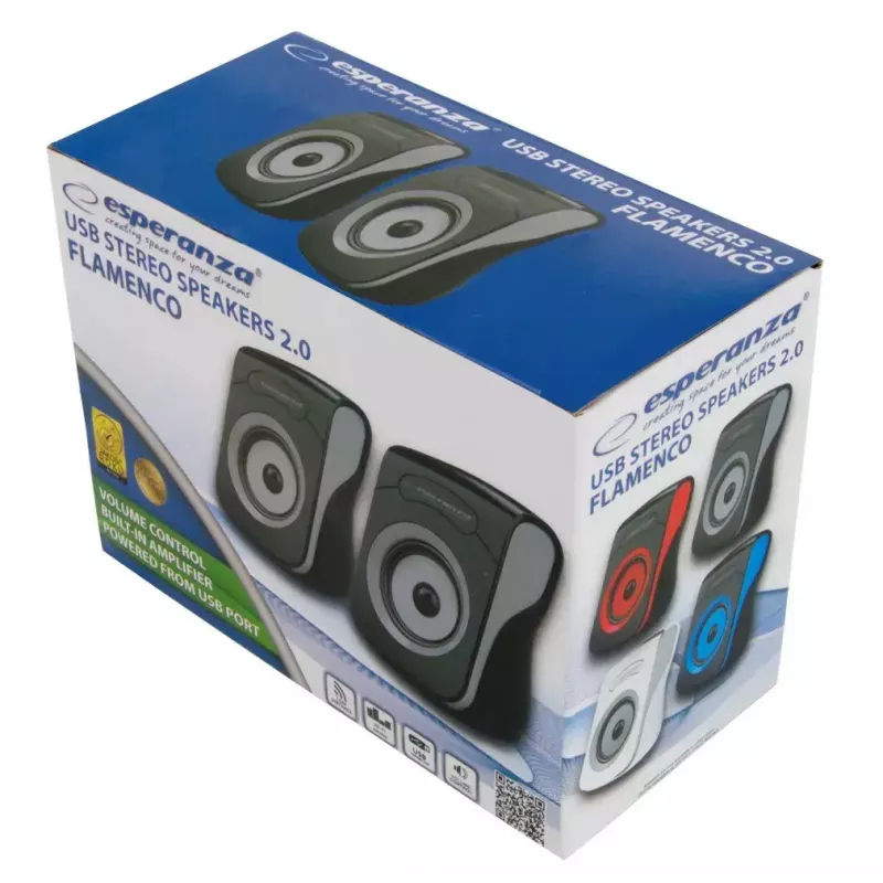 Altavoces 2.0 USB Flamenco negro/gris, EP140KE, 6W