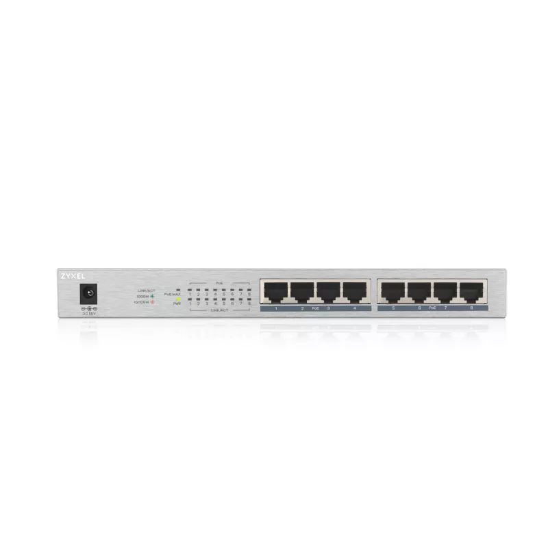 Zyxel GS1008HP Gigabit Ethernet no gestionado (10/100/1000) Power over Ethernet (PoE) gris