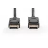 Cable de conexión DisplayPort DIGITUS, DP macho/macho, 2m con bloqueo, conforme DP 1.1a negro