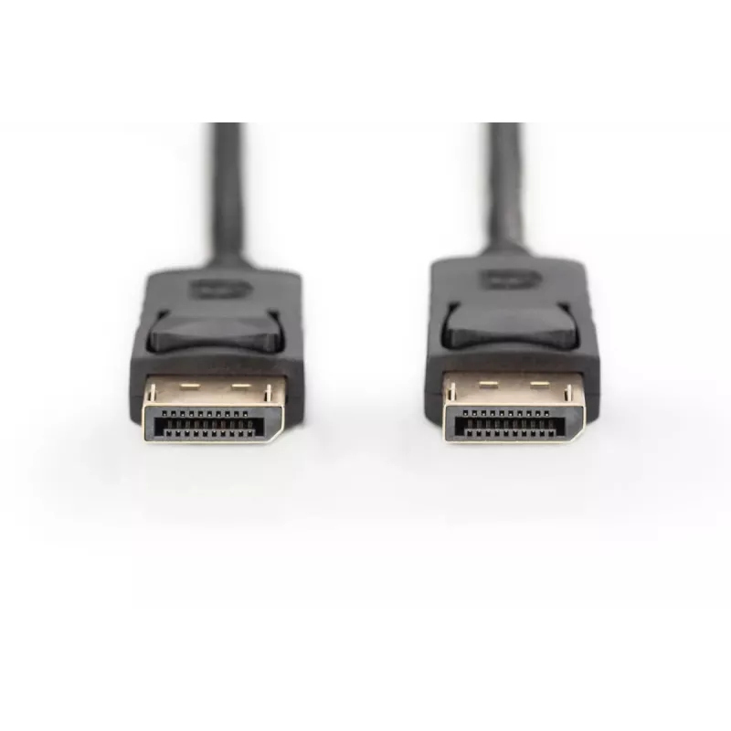 Cable de conexión DisplayPort DIGITUS, DP macho/macho, 2m con bloqueo, conforme DP 1.1a negro