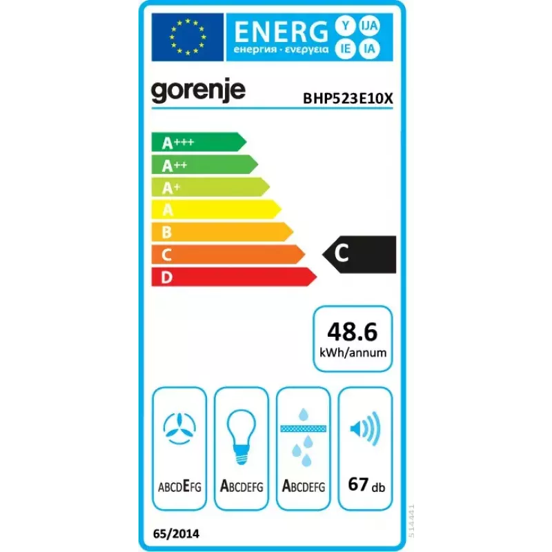 Campana extractora Gorenje BHP523E10X semiintegrada (extraíble) Acero inoxidable 180 m³/h