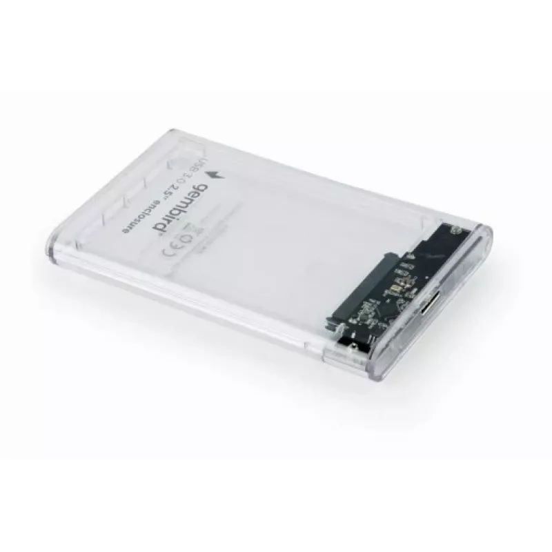 GEMBIRD carcasa USB 3.0 para HDD SATA de 2,5 pulgadas 9,5 mm, plástico transparente