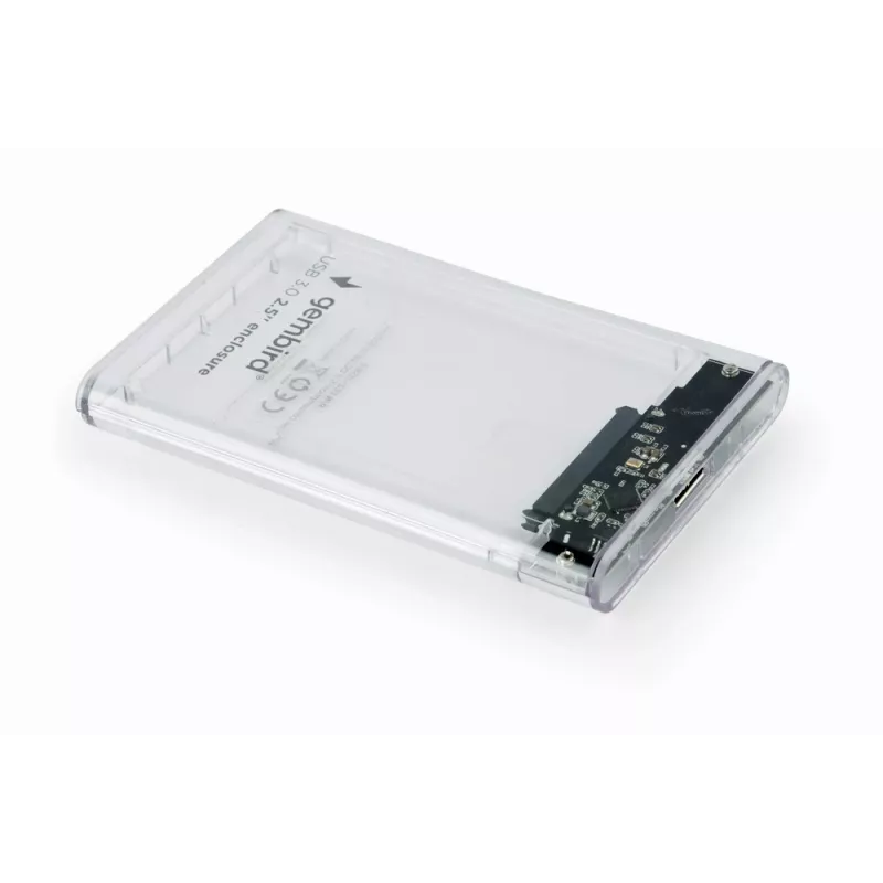 GEMBIRD carcasa USB 3.0 para HDD SATA de 2,5 pulgadas 9,5 mm, plástico transparente