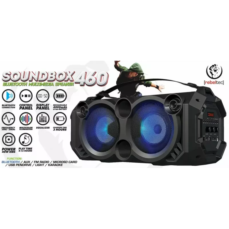 Altavoz Bluetooth SoundBox 460, negro