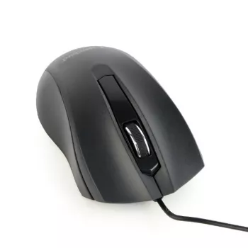 Ratón óptico ambidiestro con cable Gembird MUS-3B-01 — USB Type-A, 1000 DPI, 3 botones, negro