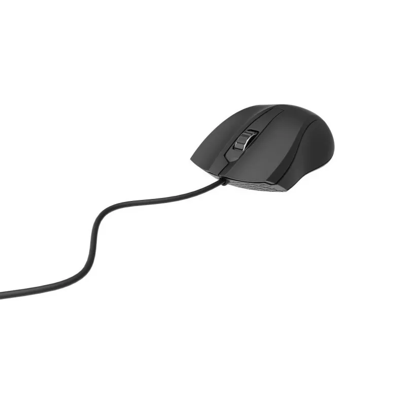 Ratón óptico ambidiestro con cable Gembird MUS-3B-01 — USB Type-A, 1000 DPI, 3 botones, negro