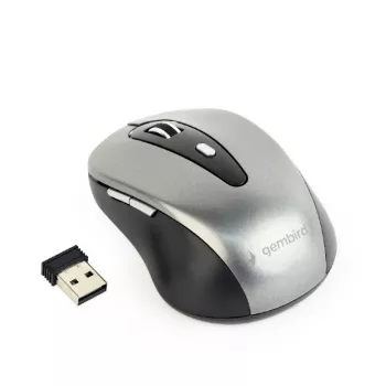 GEMBIRD ratón óptico inalámbrico MUSW-4B-04-BG – 4 botones negro/spacegrey