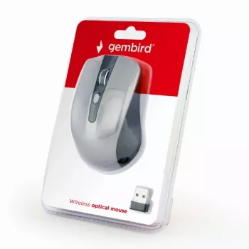GEMBIRD ratón óptico inalámbrico MUSW-4B-04-BG – 4 botones negro/spacegrey