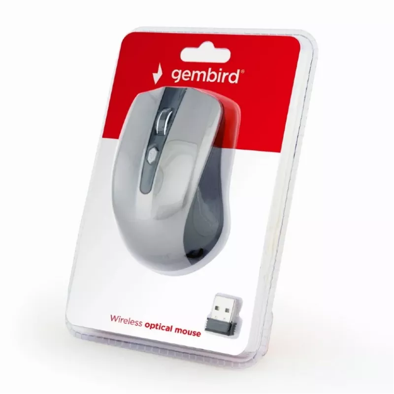 GEMBIRD ratón óptico inalámbrico MUSW-4B-04-BG – 4 botones negro/spacegrey