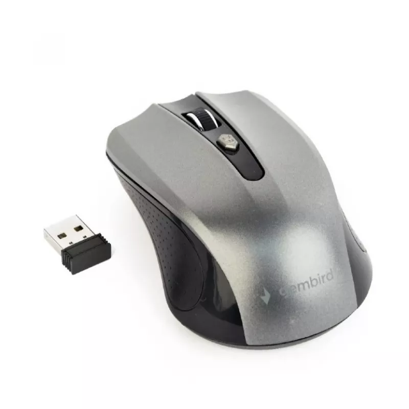 GEMBIRD ratón óptico inalámbrico MUSW-4B-04-BG – 4 botones negro/spacegrey
