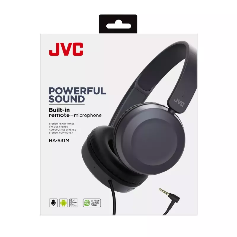 Auriculares JVC Powerful Sound con cable on ear azules