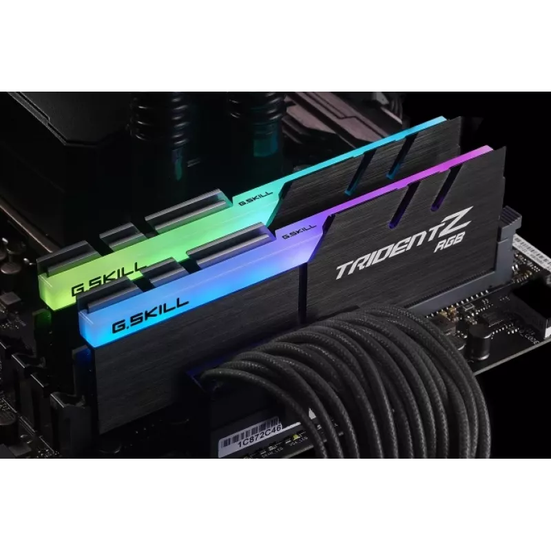 DIMM 16 GB DDR4-3600 (2x 8 GB) kit dual, memoria RAM negra, F4-3600C18D-16GTZRX, Trident Z RGB, INTEL XMP