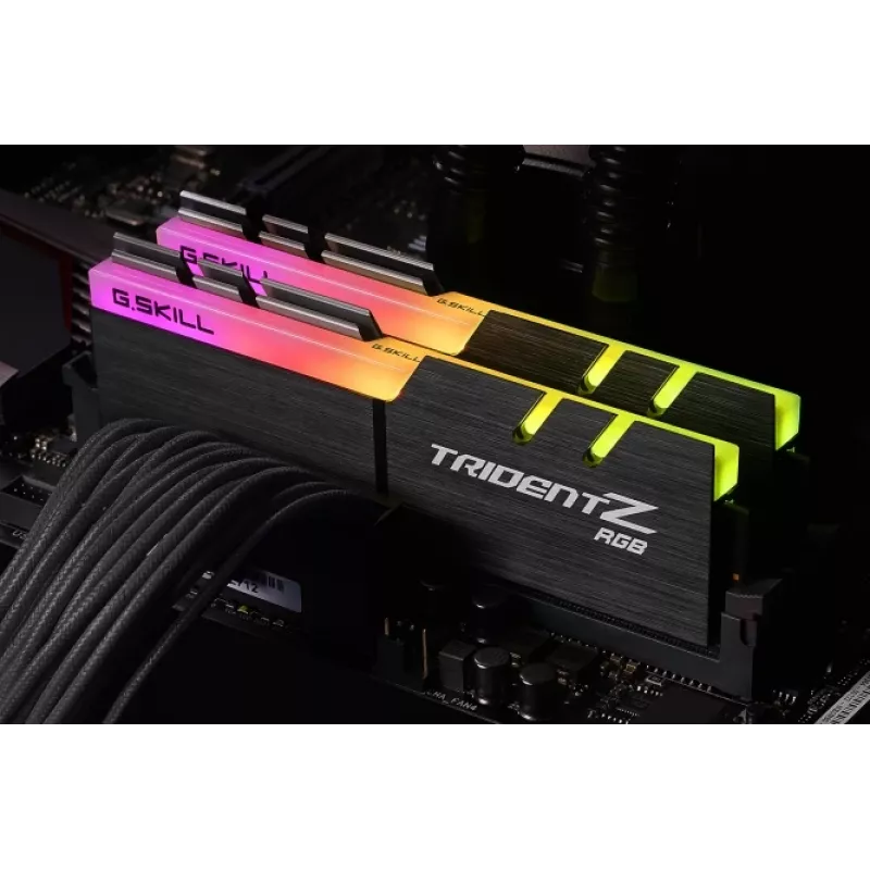 DIMM 16 GB DDR4-3600 (2x 8 GB) kit dual, memoria RAM negra, F4-3600C18D-16GTZRX, Trident Z RGB, INTEL XMP