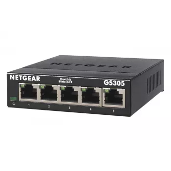 NETGEAR GS305 Gigabit Ethernet no gestionado L2 (10/100/1000) negro