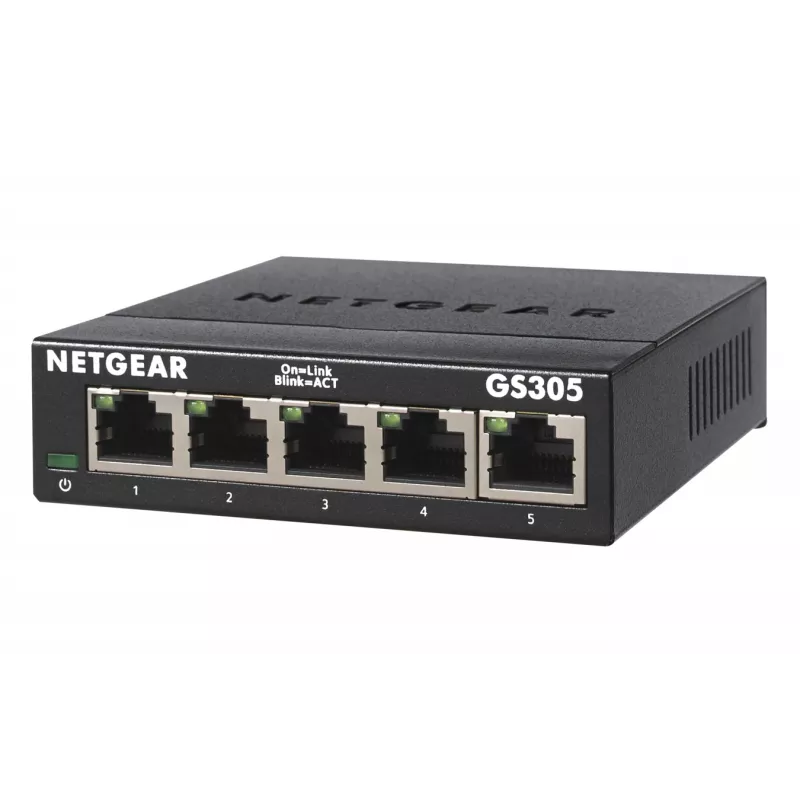 NETGEAR GS305 Gigabit Ethernet no gestionado L2 (10/100/1000) negro