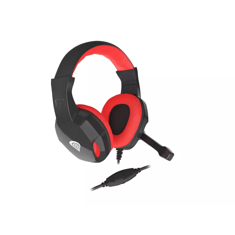 Auriculares con micrófono Genesis Argon 110 con cable diadema gaming negro, rojo