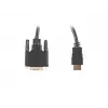 Cable LANBERG HDMI(m)->DVI-d(m)(24+1) Dual Link con conectores 4k chapados en oro - 1.8m negro