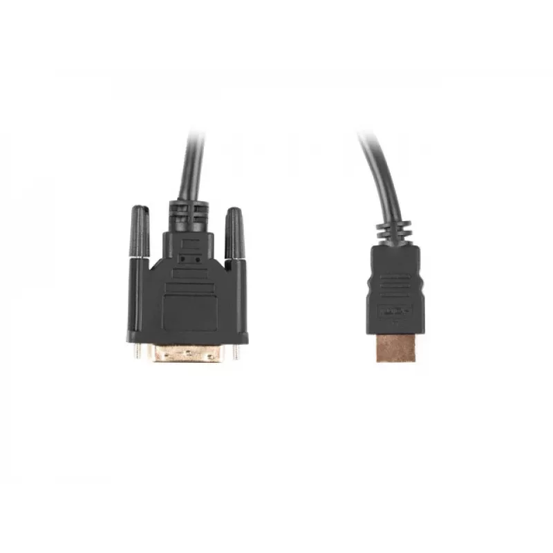 Cable LANBERG HDMI(m)->DVI-d(m)(24+1) Dual Link con conectores 4k chapados en oro - 1.8m negro